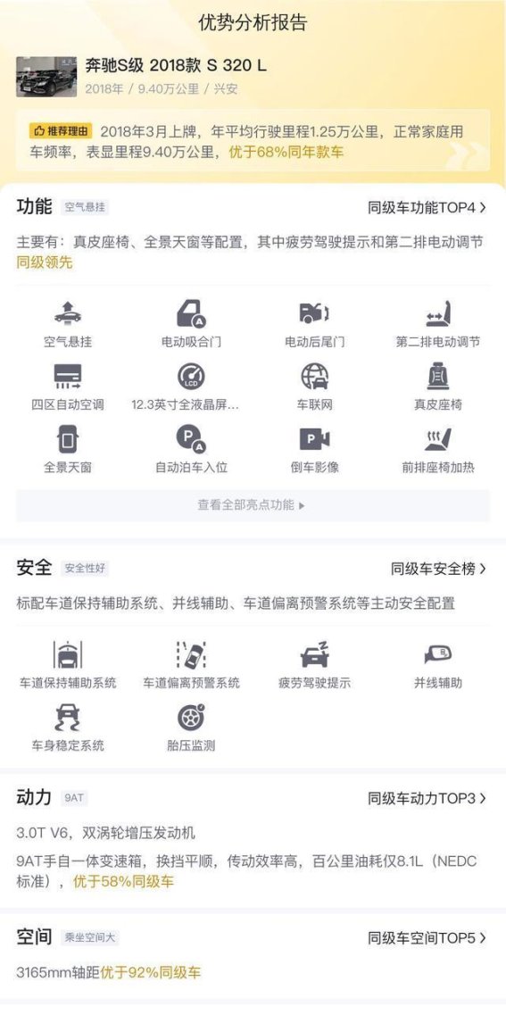 轻松拥有奔驰S级：2018款S 320 L二手车性价比分析