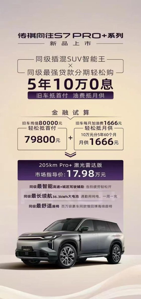 传祺向往S7Pro+系列购车享六重大礼全解析