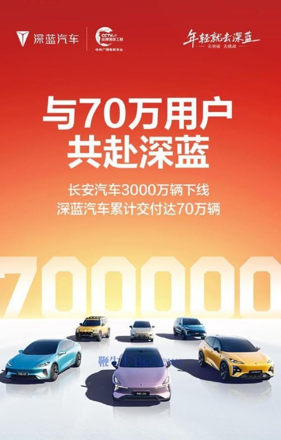 长安汽车迎来双重突破：3000万辆整车下线与深蓝70万辆交付