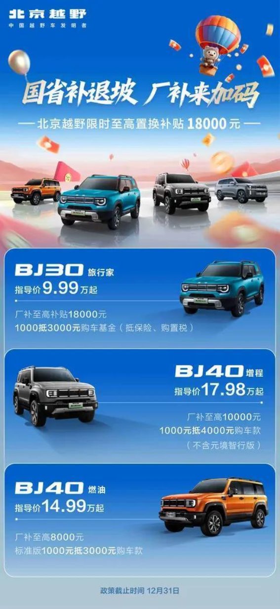 BJ30旅行家限时厂补来袭，让轻越野SUV成为旅行新标杆