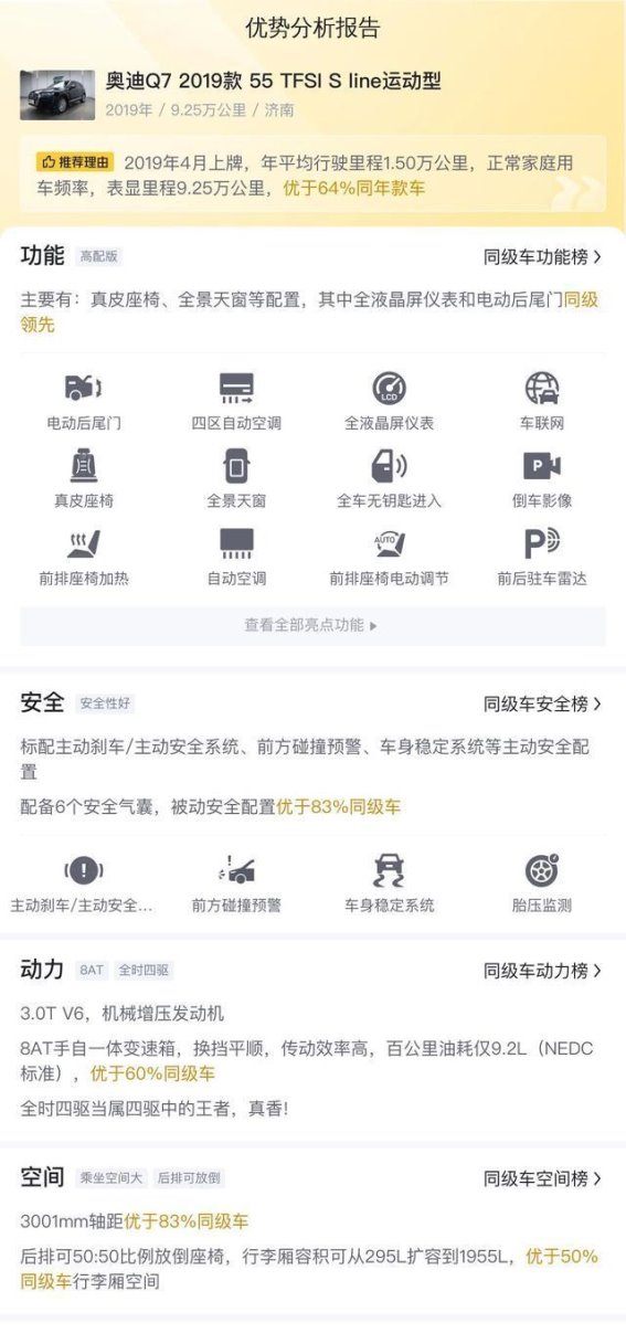 27万买奥迪Q7 2019款，豪华与实用兼备的中大型SUV