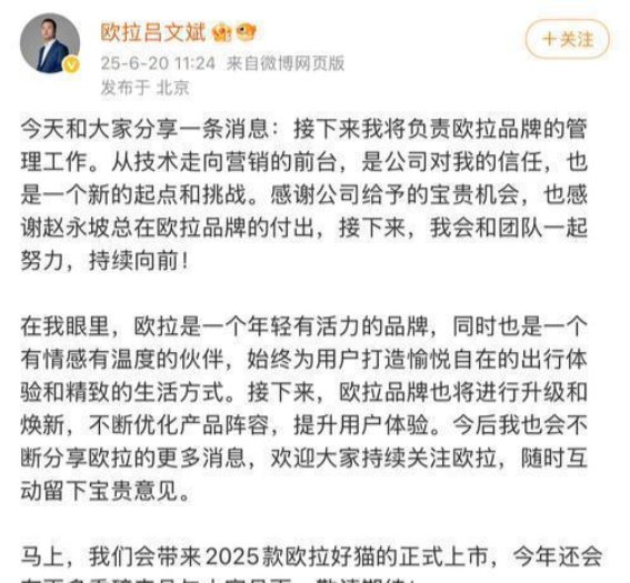 吕文斌接管欧拉品牌，如何带领品牌重回赛道？