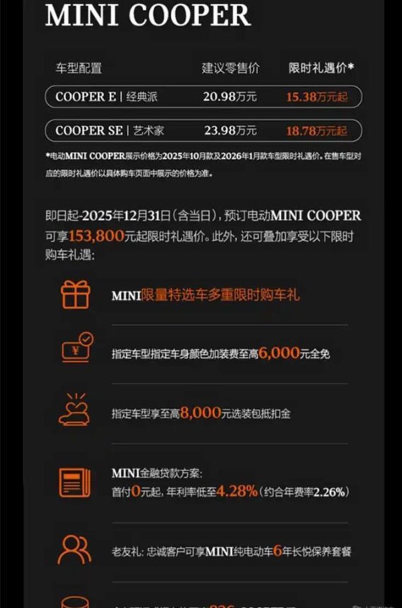 2026款电动MINI COOPER上市，限时优惠引发热潮