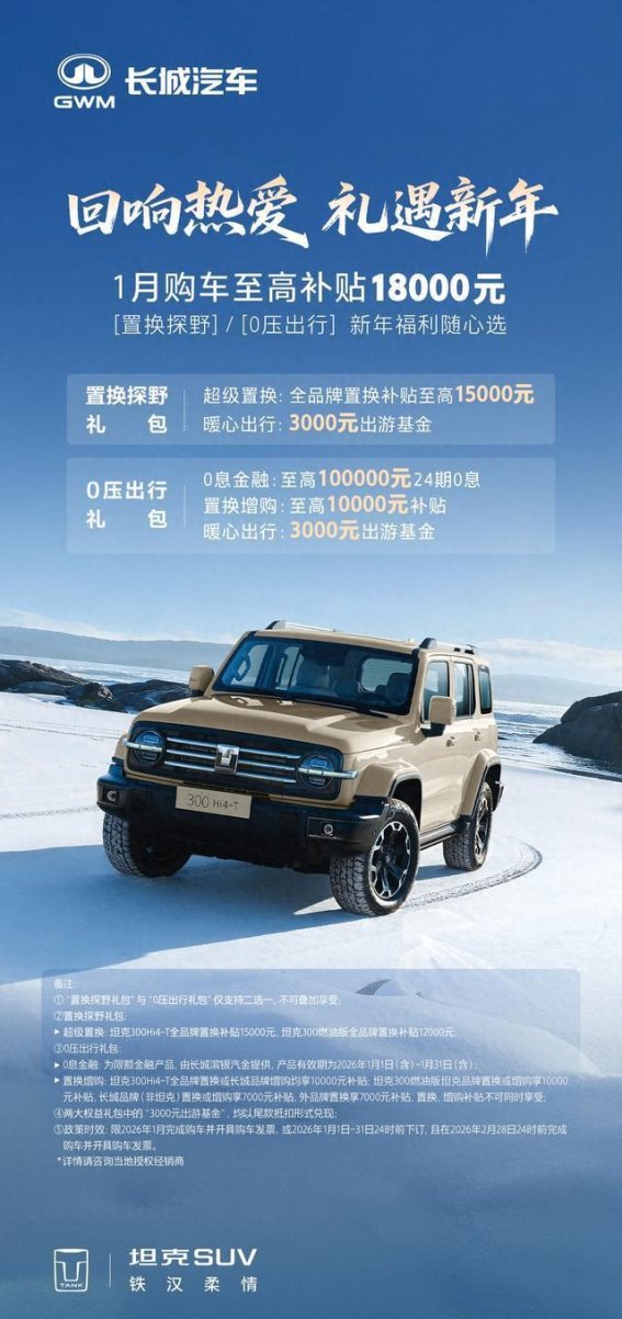 50万用户见证，坦克300新年回馈启幕