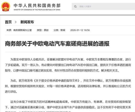 中欧电动汽车案：磋商进展与前景展望