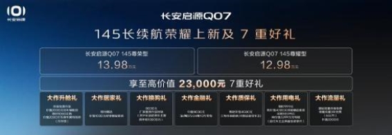 长安启源Q07 145长续航版上市，智能升级引领未来